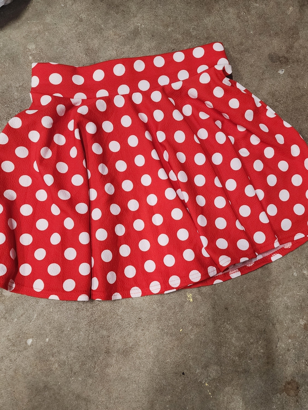 Red Polka Dot Skater Skirt - Flared‎ Circle Silhouette